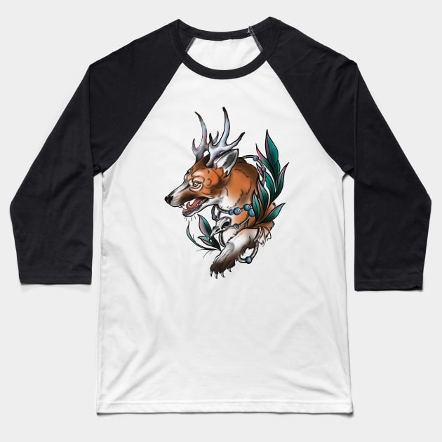 HornyFox Baseball T-Shirt by OktInk